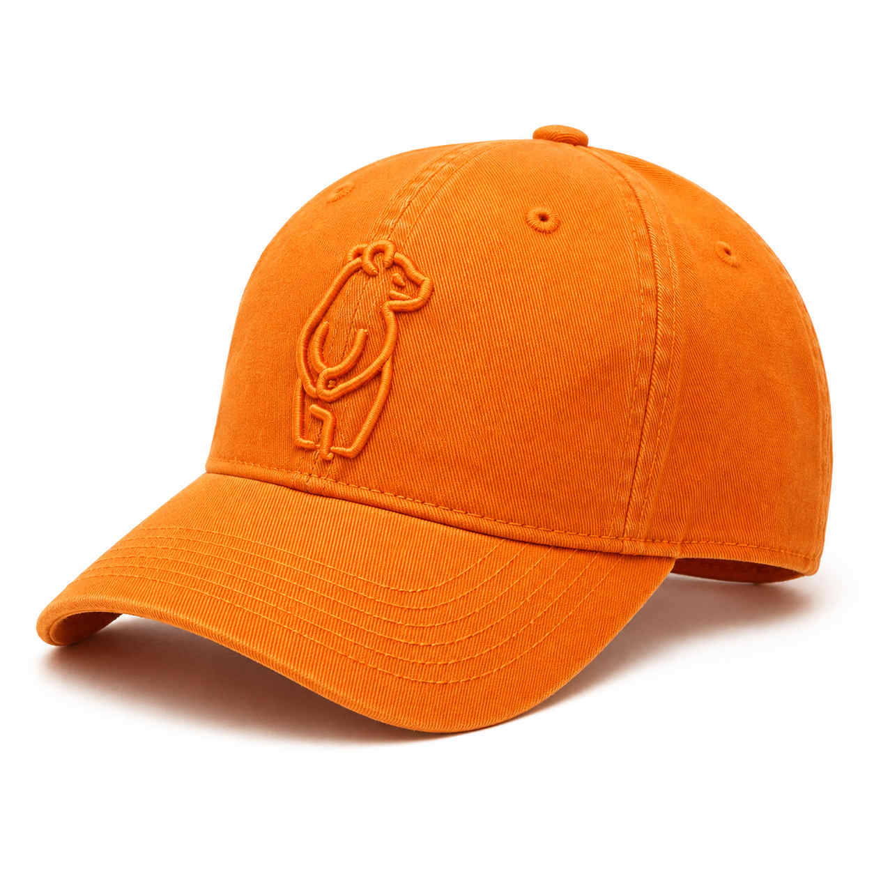 Hands-Behind-Back Opossum Orange Washed Baseball Cap